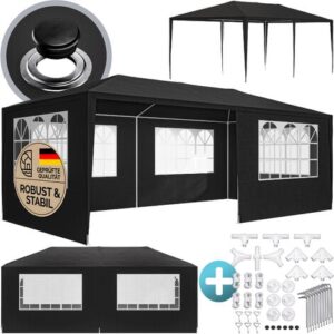 Gazebo Rimini 3x6m protezione ai raggi UV 50 18m² rivestimento idrorepellente tendone festa giardino Antracite (Protezione UV)