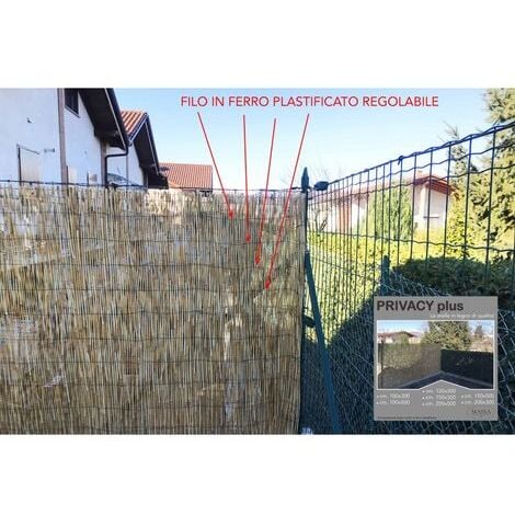 ARELLA PRIVACY Plus © in bamboo CANNICCIO arelle CANNE per RECINZIONE ombra in 8 MISURE Cm. 100x500