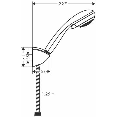 Hansgrohe Crometta 85 - Set doccia Variojet, 2 getti/Supporto doccia Porter'C 1,25 m, cromato 27558000