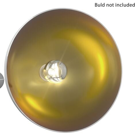Set 2 Lampadari Sospensione Moderno Design Industriale Lampada Metallo Bianc Oro