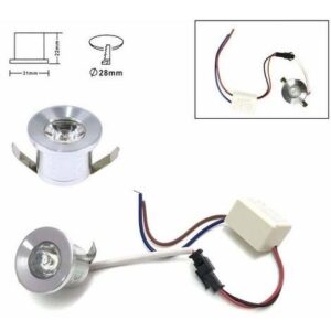 1W Faretto Incasso led Puntoluce 220V Rotondo Argento 100lm  Bianco Freddo