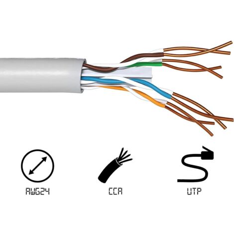 CAT 6 Matassa 100mt Cavo di Rete LAN UTP Ethernet Bobina Internet CCTV ADSL