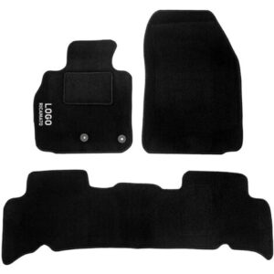LUPEX SHOP – Tappetini auto compatibili per Xmod monovolume con 2 clip di fissaggio, in moquette nera, anteriori e posteriori