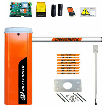 Kit Barriera Automatica Barra Stradale Automatismo Chiusura Ingressi 230v 4 Mt