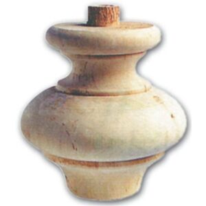 Gamba Per Mobili A Cipolla In Legno Di Ontano Tornito 118X118 Mm Art. 03.0031
