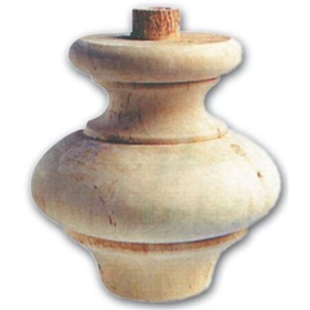 Gamba Per Mobili A Cipolla In Legno Di Ontano Tornito 118X118 Mm Art. 03.0031