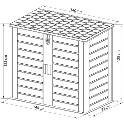 Baule in Resina Gardiun Soften II 1.170 L 140x82x123 cm Con Molle a Gas Grigio