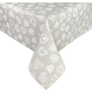 TOVAGLIA DORY tirolese CUORE BIANCO in cotone Cm. 140×140 x4 persone