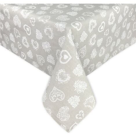 TOVAGLIA DORY tirolese CUORE BIANCO in cotone Cm. 140x140 x4 persone