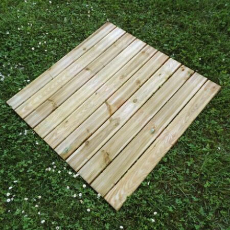 Onlywood Piastrelle in legno da esterno STRONG 100x100x3,8 cm - Pino Impregnato in Autoclave