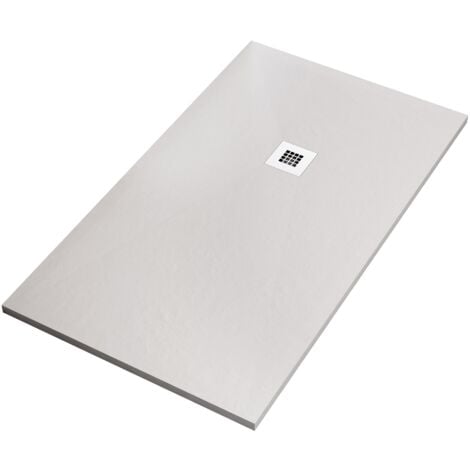 Piatto doccia bianco in marmoresina con griglia inox e piletta gratis - star plus, misura 90x120