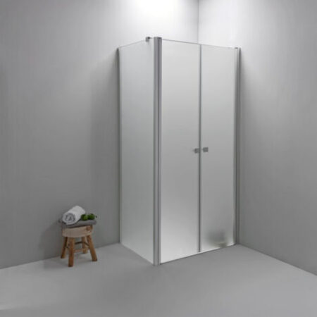 BOX DOCCIA ELITE ANGOLARE 70x90 CM APERTURA SALOON CON LATO FISSO OPACO