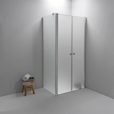 BOX DOCCIA ELITE ANGOLARE 70x90 CM APERTURA SALOON CON LATO FISSO OPACO