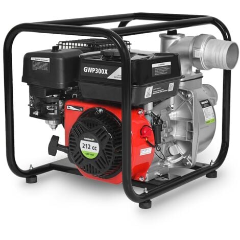 Pompa a motore per estrarre e spostare l'acqua GWP300X, 212cc, 5,7 hp, 5,5m3/h - 58m3/h - GREENCUT