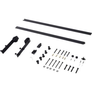 HOMCOM Kit Binario e Rulli per Porta Scorrevole in Acciaio Nero