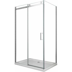 Box doccia 8 MM a 2 lati parete fissa laterale + porta scorrevole reversibile altezza 190 cm 80×140