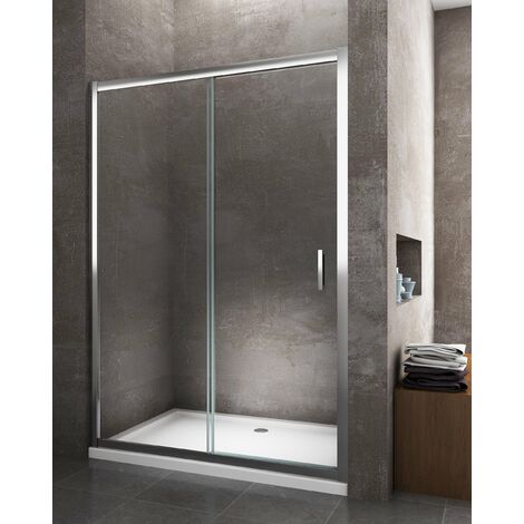 Porta doccia vetro 6 mm per installazione in nicchia Altezza 190 cm installazione reversibile cm 105-110