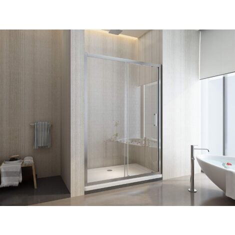 Porta doccia vetro 6 mm per installazione in nicchia Altezza 190 cm installazione reversibile cm 105-110