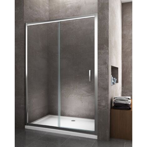 Porta doccia vetro 6 mm per installazione in nicchia Altezza 190 cm installazione reversibile cm 145-150