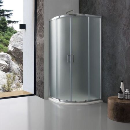 Box Doccia Semicircolare Giada 90X90 Cm Cristallo Opaco 6 Mm