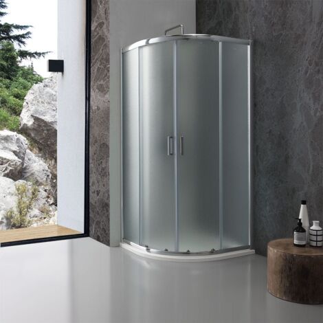 Box Doccia Semicircolare Giada 90X90 Cm Cristallo Opaco 6 Mm