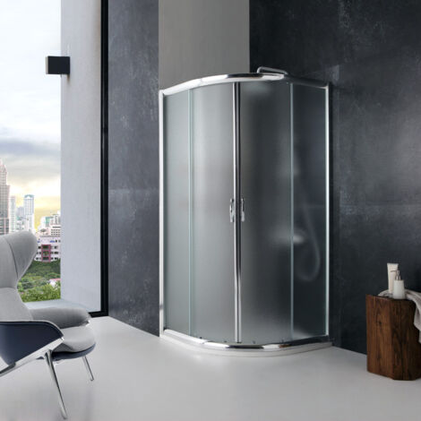 Box Doccia Semicircolare Giada 90X90 Cm Cristallo Opaco 6 Mm