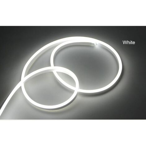 Striscia LED Neon 5m Tubo Flessibile Luminoso 120LED Strip Bobina Bianco Freddo