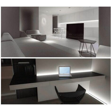 Striscia LED Neon 5m Tubo Flessibile Luminoso 120LED Strip Bobina Bianco Freddo