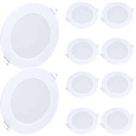Set di 10 Faretti da Incasso Pannello LED Extra-Flat 5W Eq 40W  Température de Couleur: Bianco caldo 3000K