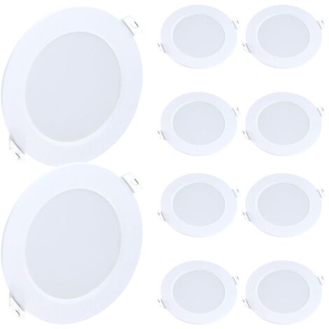 Set di 10 Faretti da Incasso Pannello LED Extra-Flat 5W Eq 40W  Température de Couleur: Bianco caldo 3000K