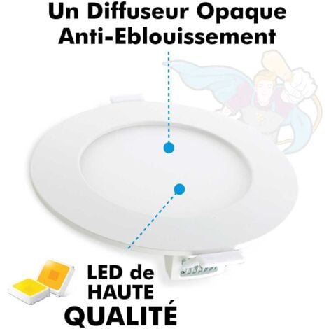 Set di 10 Faretti da Incasso Pannello LED Extra-Flat 5W Eq 40W  Température de Couleur: Bianco caldo 3000K