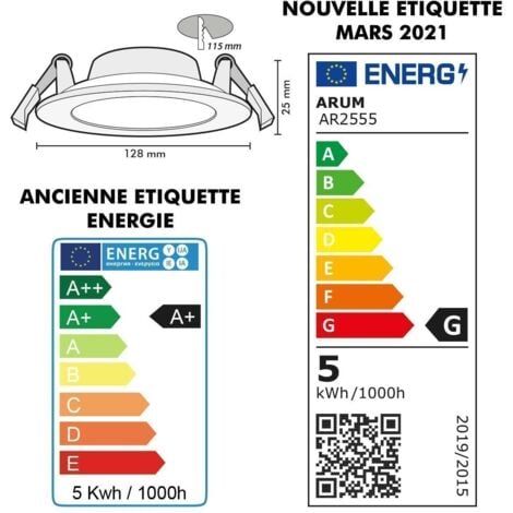 Set di 10 Faretti da Incasso Pannello LED Extra-Flat 5W Eq 40W  Température de Couleur: Bianco caldo 3000K