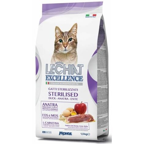 Lechat Excellence Gatto Sterilizzato Anatra 1,5 kg