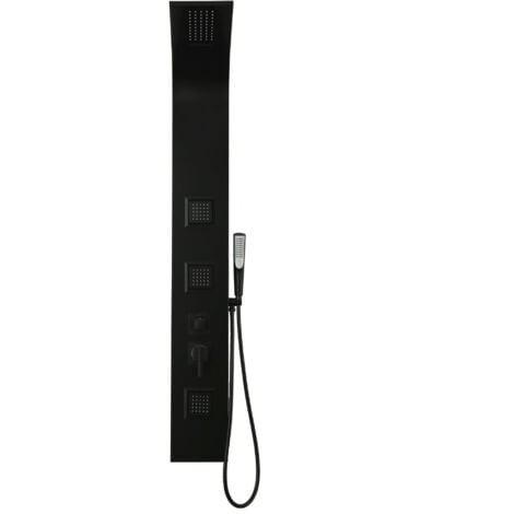 Colonna doccia night nero opaco 3 getti idro lombari e cascata h140xl20  confezione 1