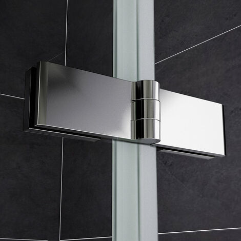 Box Doccia Semicircolare alta 195 cm Doppia Porta Battente Saloon Vetro Temperato Easyclean 6 mm Barra Stabilizzatrice e Telai In Cromo Lucido 90x90 cm
