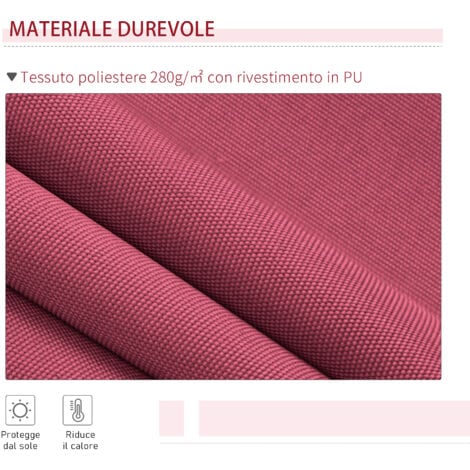 Outsunny Tenda da Sole Avvolgibile a Caduta Manuale, 3x2.5m Rosso Scuro