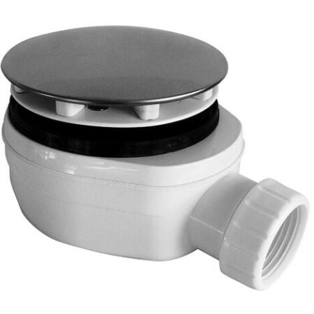Piletta sifonata diametro 60 mm ribassata per piatto doccia cromo