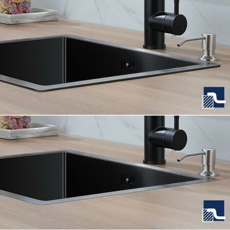 Auralum 55 x 45 cm Lavello da Cucina 1 vasca Acciaio Inox con 300ml Dispenser Sapone  Lavandino Cucina da Incasso con Troppopieno Senza Piombo Protezione Ambientale