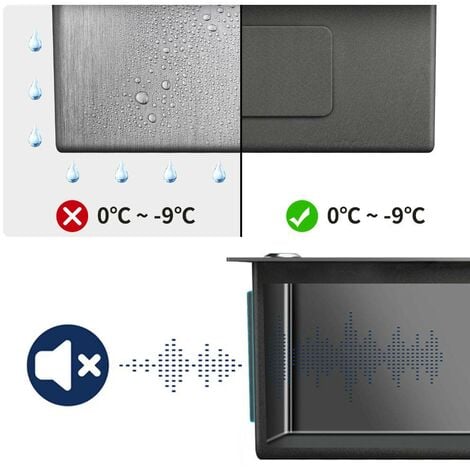 Auralum 55 x 45 cm Lavello da Cucina 1 vasca Acciaio Inox con 300ml Dispenser Sapone  Lavandino Cucina da Incasso con Troppopieno Senza Piombo Protezione Ambientale