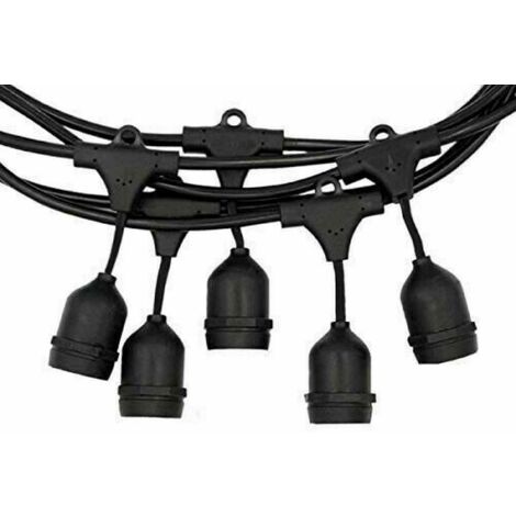CATENA CORDONIERA LUMINOSA PER ESTERNO 10 METRI 10 LAMPADINE E27 CATENARIA