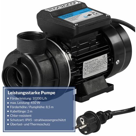 MONZANA® Pompa per sistemi di filtraggio a sabbia pompe di circolazione per piscina 400W (de)