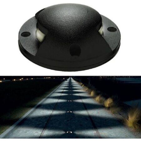 Faretto segnapassi LED 6W calpestabile radente doppia finestra luce bianca naturale 4000K 12V IP65