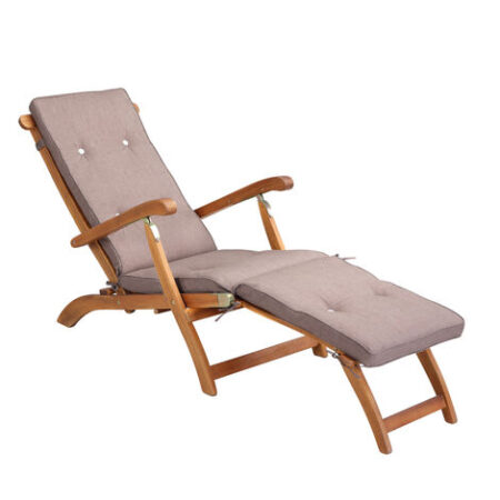 Cuscino per Lettino prendisole Sedia Sdraio traspirante idrorepellente imbottitura per Sdraio grigio & crema melange Cream mottled (en)