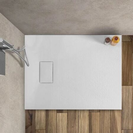 Piatto doccia 70x90 filo pavimento serie Agorà bianco effetto pietra