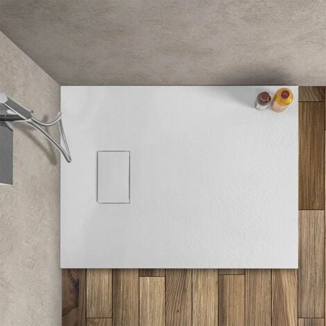 Piatto doccia 70x90 filo pavimento serie Agorà bianco effetto pietra