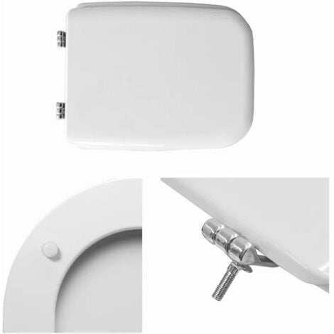 Copriwater serie Conca colore Bianco Ideal Standard legno rivestito e cerniere in acciaio