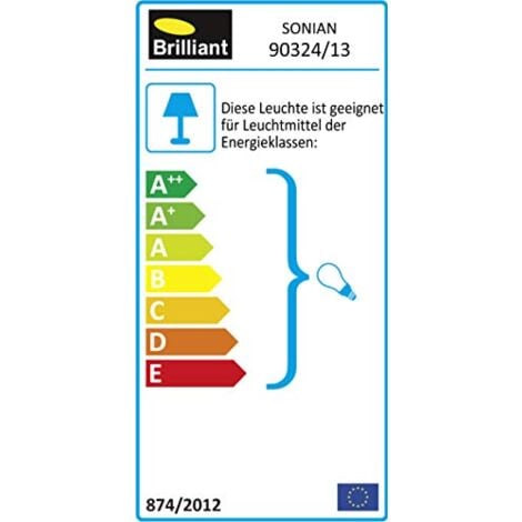 Brilliant Sonian 90324/13 Lampada da parete E14 40 W LED (monocolore) acciaio inox, Bianco