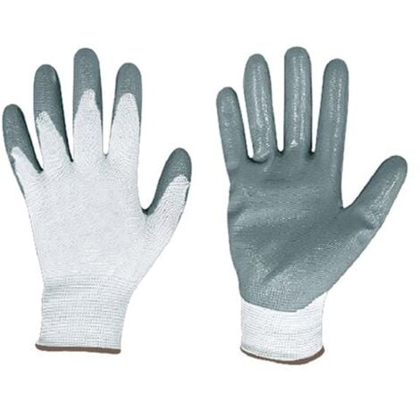 Guanti da lavoro in nitrile/nylon soft touch K2F tg 6 colore bianco per settore meccanico edilizia e giardinaggio
