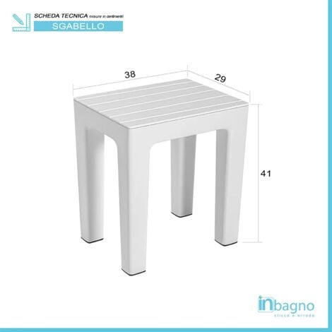 Set 2 pz Lello lo sgabello multiuso ad alta resistenza bianco effetto legno