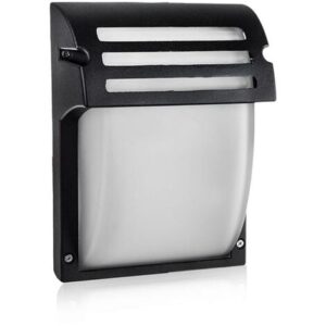 V-TAC VT-754 Portalampada lampada led da muro design moderno da parete IP44 vetro e allumini nero 1xE27 sku 7076
